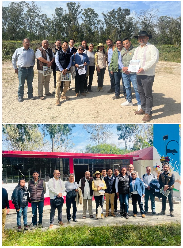 grupo de personas posando para foto frente a las oficinas de la semarnat en naucalpan