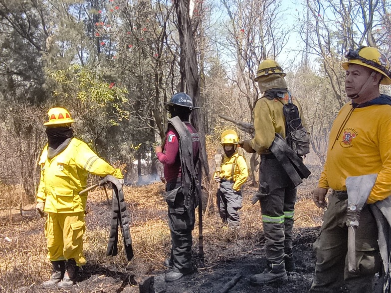 miembros de la birgada contra incendios del paruqe nacional lo remedios atendiendo emergncia 
